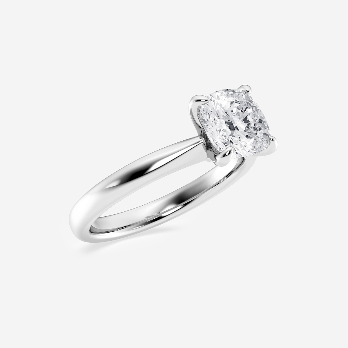 Additional Image 1 for  2 ctw Cushion Lab Grown Diamond Petite Solitaire Engagement Ring