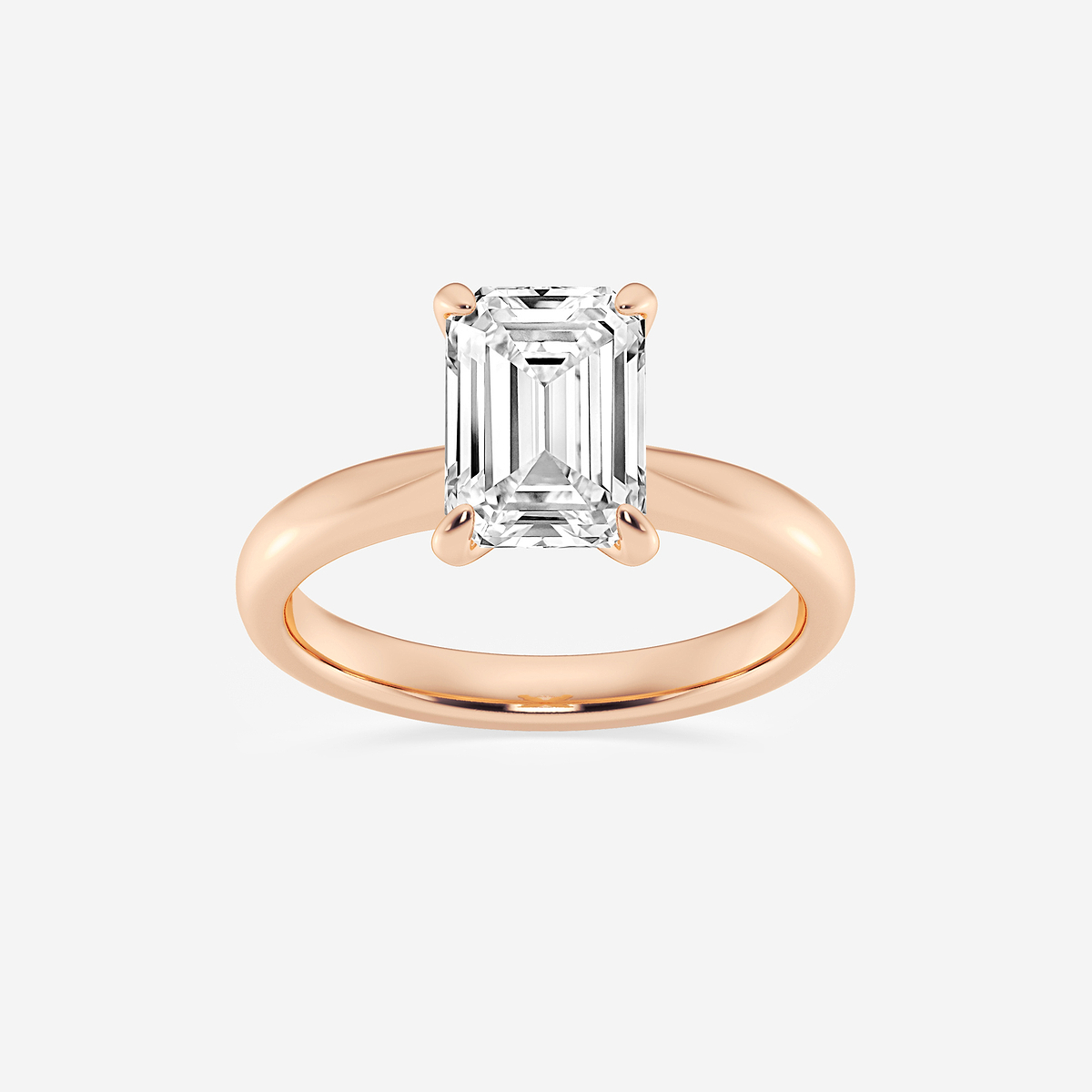 2 ctw Emerald Lab Grown Diamond Petite Solitaire Engagement Ring