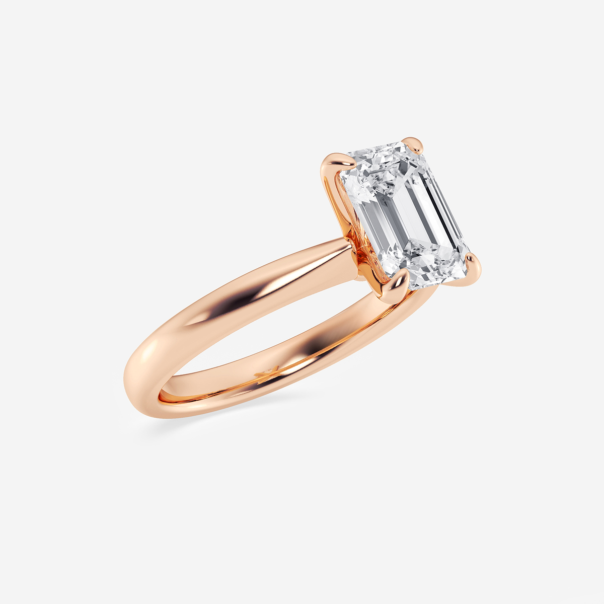 Additional Image 1 for  2 ctw Emerald Lab Grown Diamond Petite Solitaire Engagement Ring