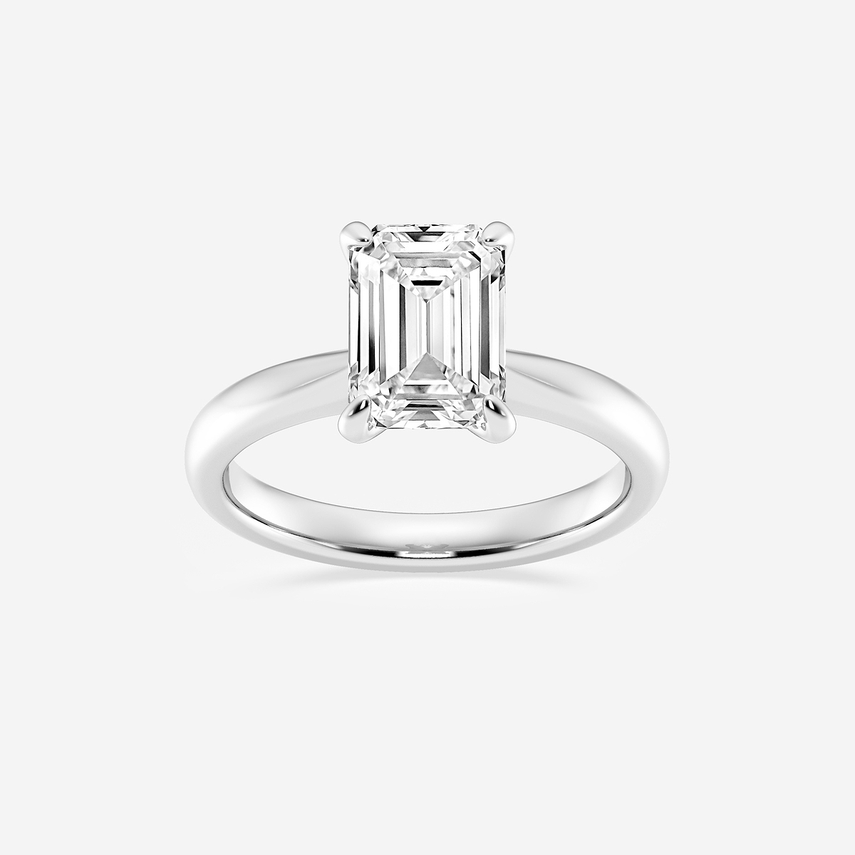 2 ctw Emerald Lab Grown Diamond Petite Solitaire Engagement Ring
