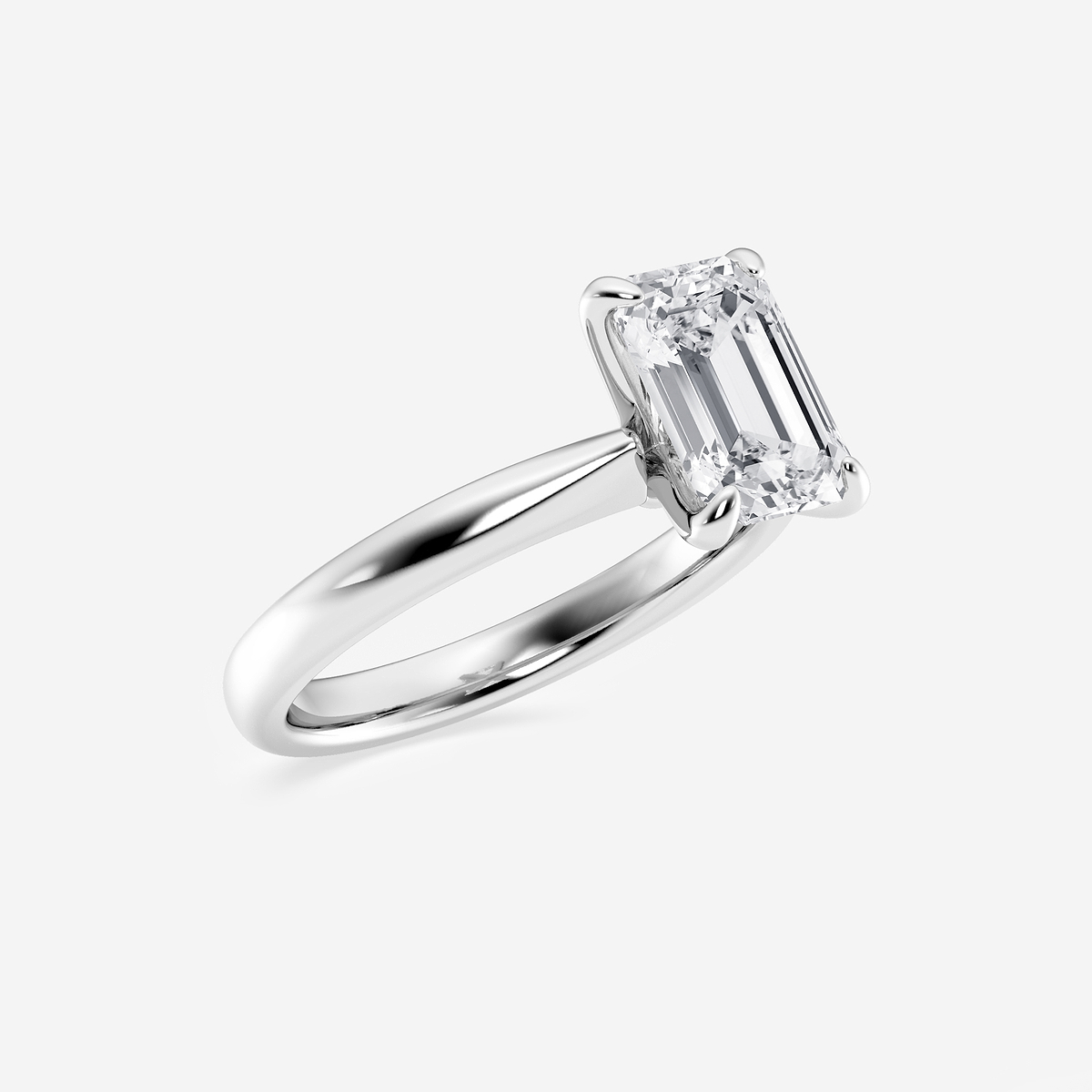 Additional Image 1 for  2 ctw Emerald Lab Grown Diamond Petite Solitaire Engagement Ring
