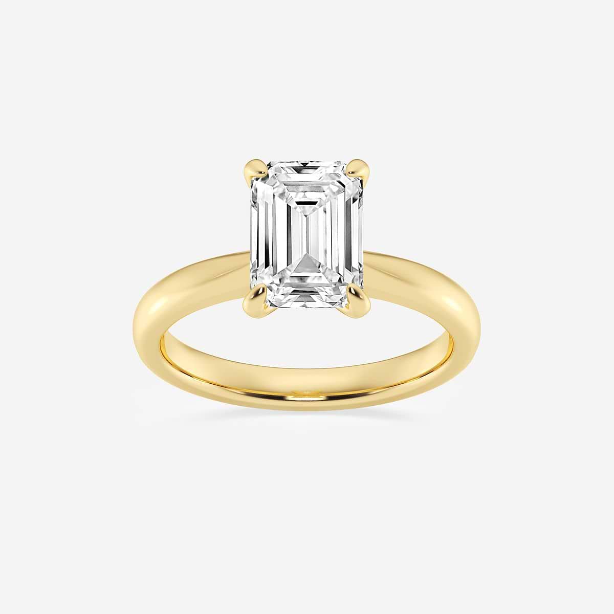 2 ctw Emerald Lab Grown Diamond Petite Solitaire Engagement Ring 14K Yellow Gold, E, VS1