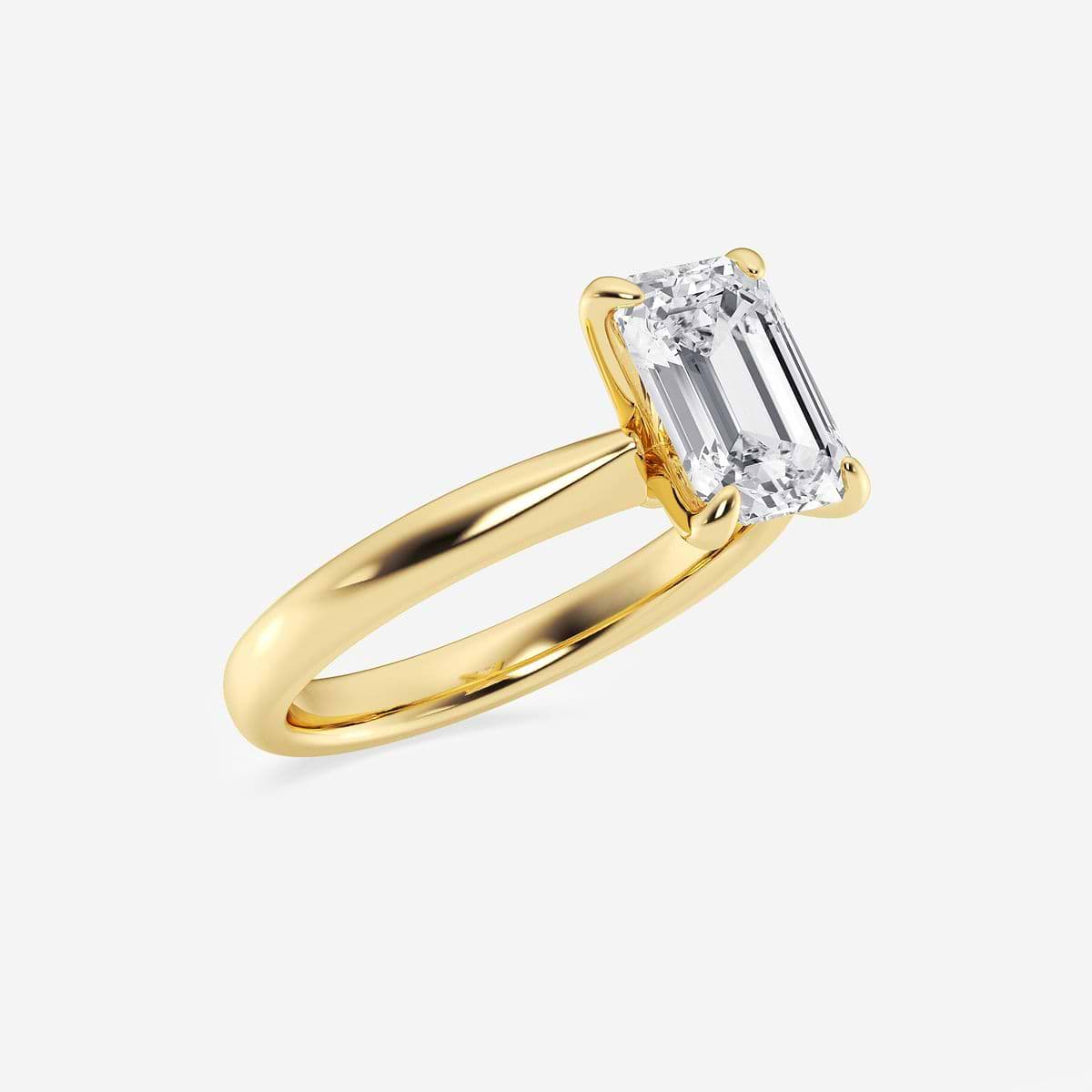 2 ctw Emerald Lab Grown Diamond Petite Solitaire Engagement Ring 14K Yellow Gold, E, VS1