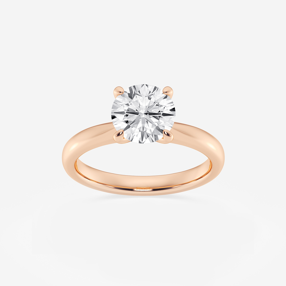 2 ctw Round Lab Grown Diamond Petite Solitaire Engagement Ring