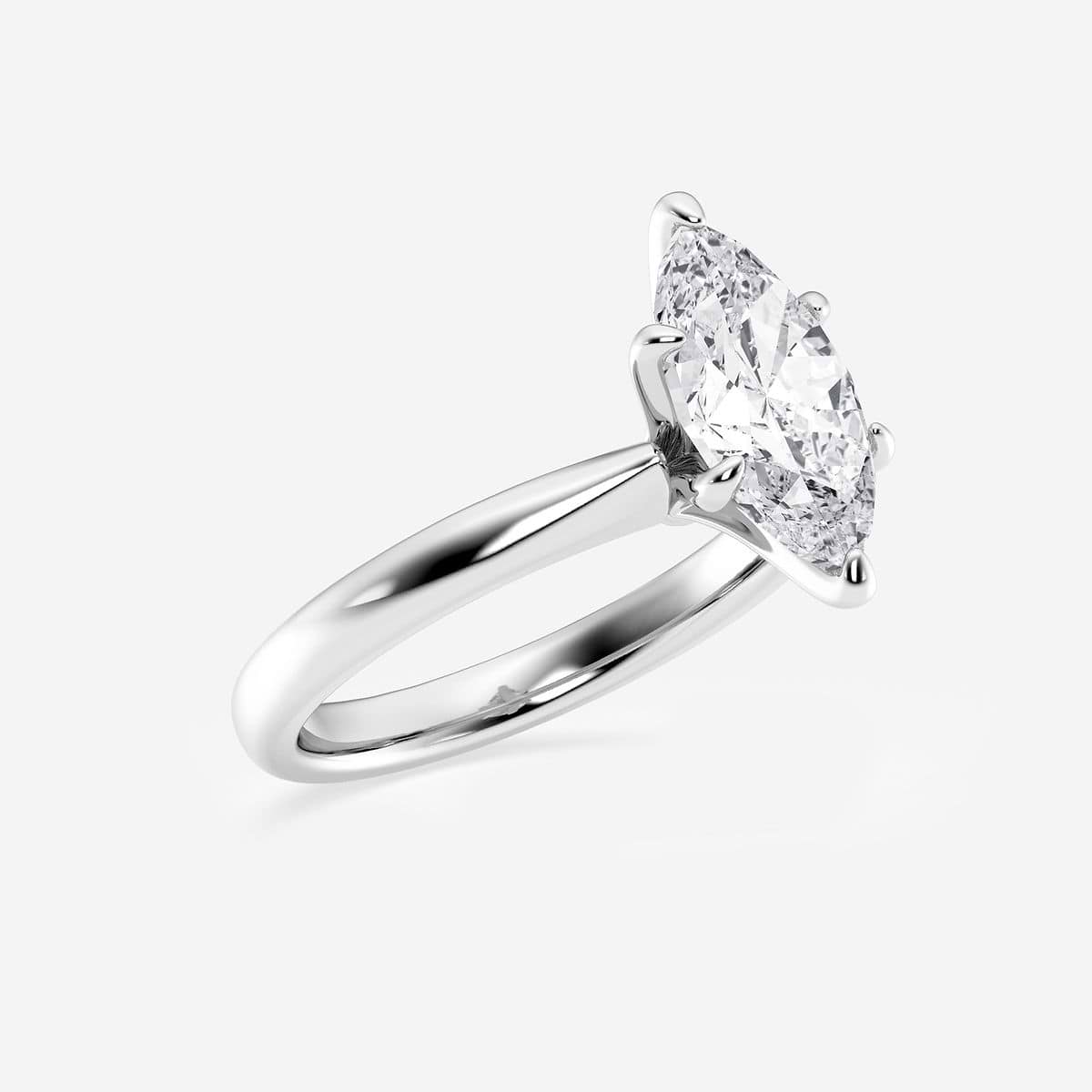2 ctw Marquise Lab Grown Diamond Petite Solitaire Engagement Ring 14K White Gold, D, VVS