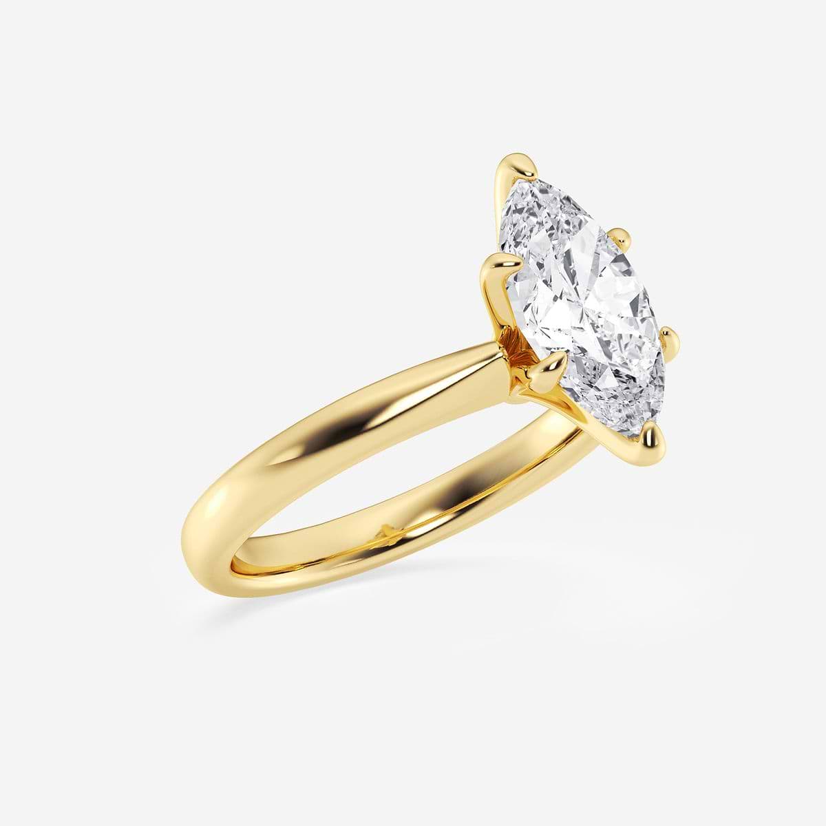 2 ctw Marquise Lab Grown Diamond Petite Solitaire Engagement Ring 14K Yellow Gold, FG, VS2+