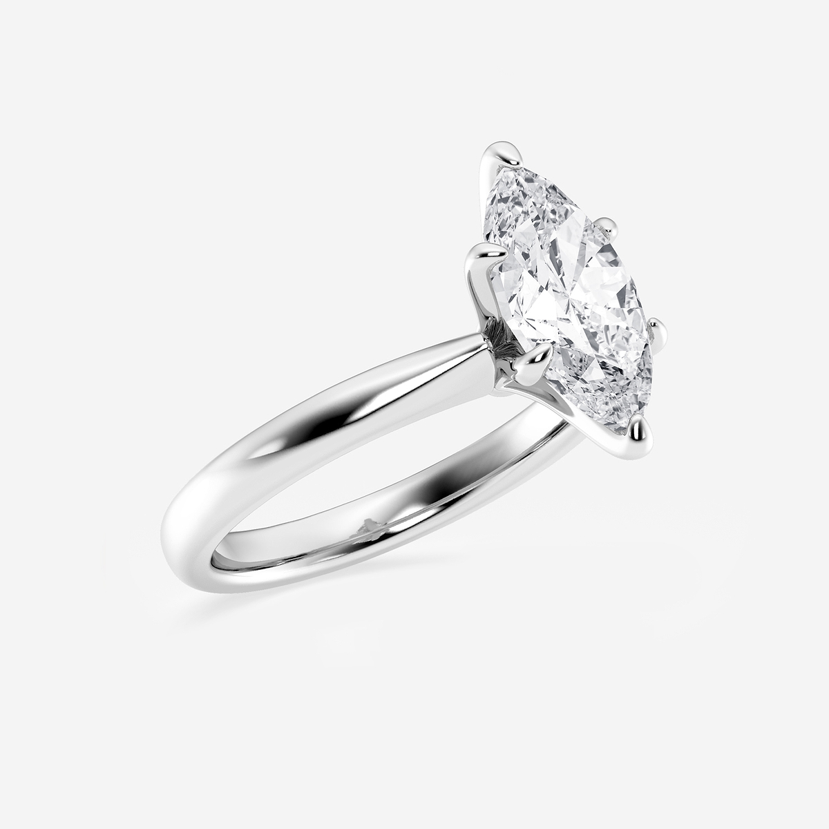 Additional Image 1 for  2 ctw Marquise Lab Grown Diamond Petite Solitaire Engagement Ring