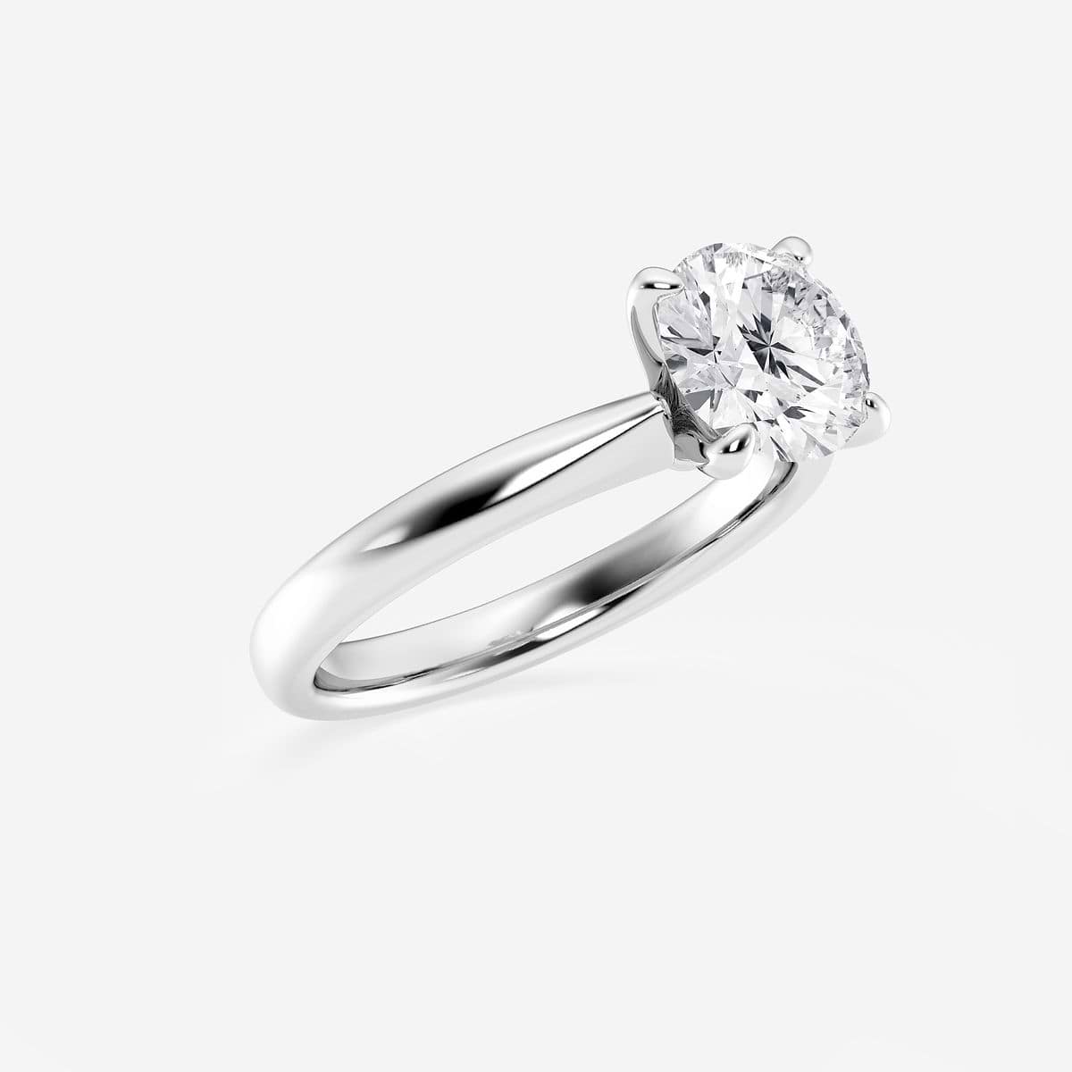 2 ctw Round Lab Grown Diamond Petite Solitaire Engagement Ring 14K White Gold, D, VVS