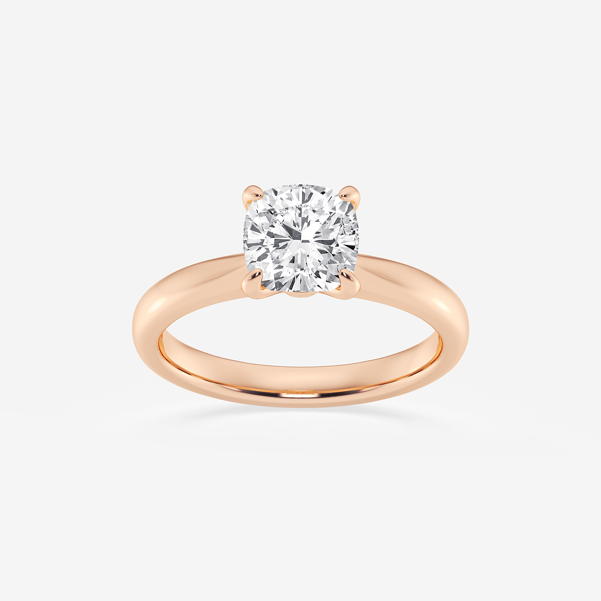 1 1/2 ctw Cushion Lab Grown Diamond Petite Solitaire Engagement Ring