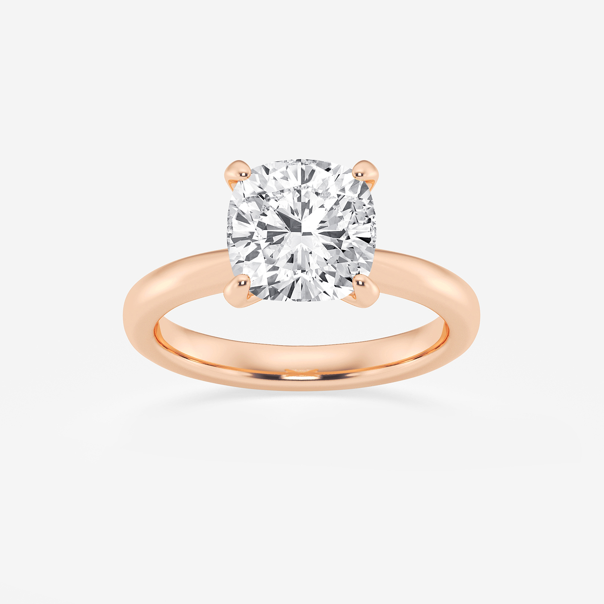 3 ctw Cushion Lab Grown Diamond Petite Solitaire Engagement Ring
