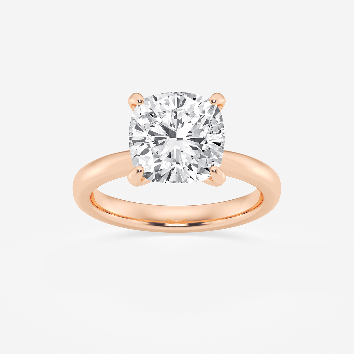 4 ctw Cushion Lab Grown Diamond Petite Solitaire Engagement Ring