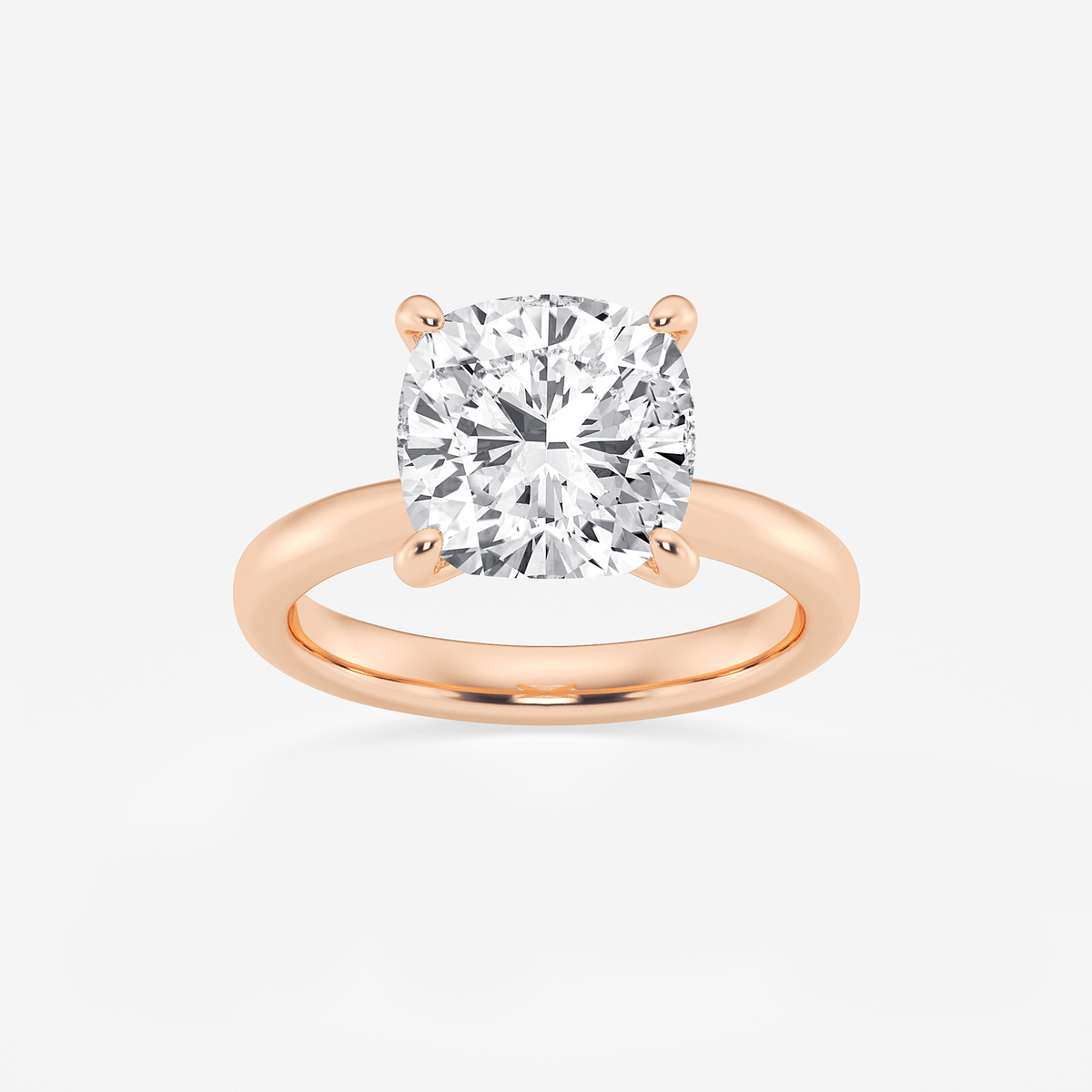 5 ctw Cushion Lab Grown Diamond Petite Solitaire Engagement Ring