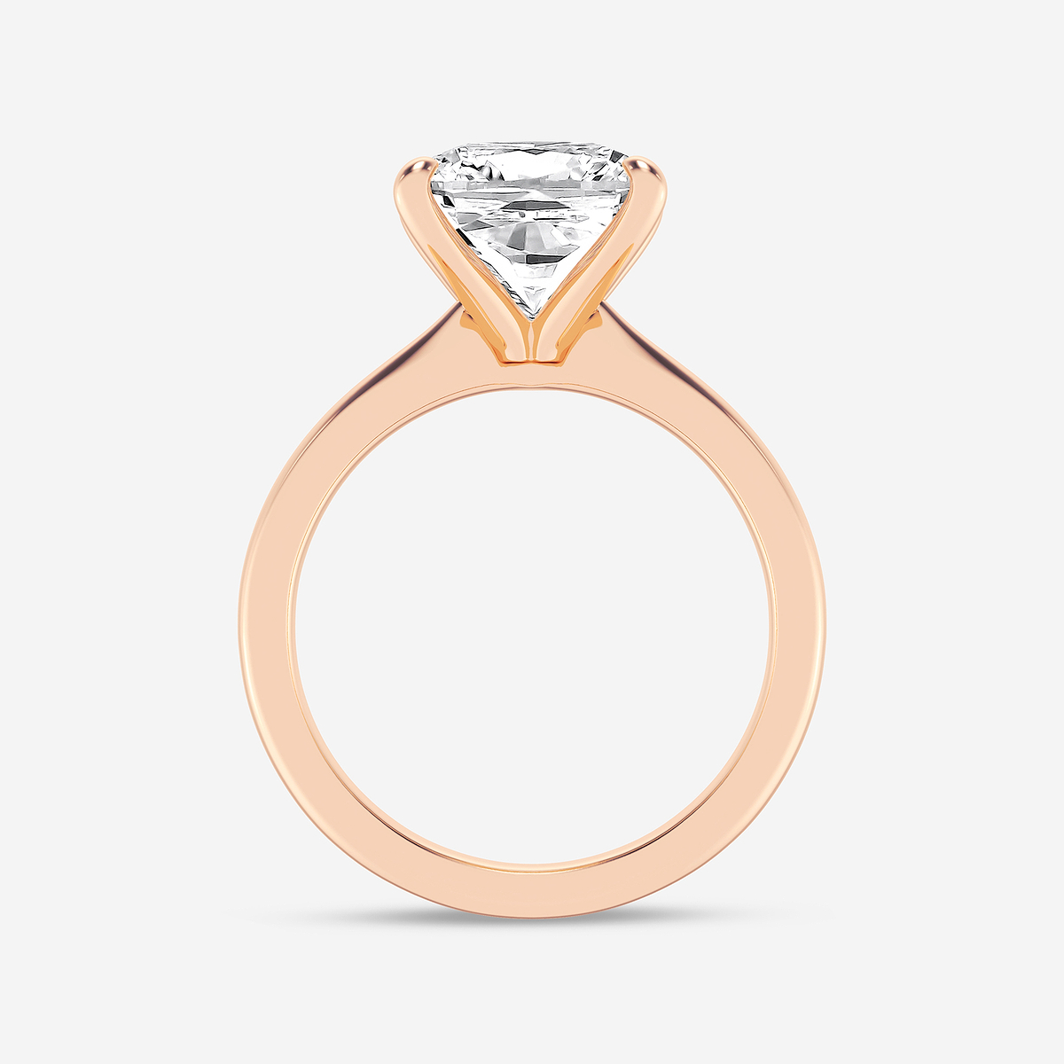 Additional Image 1 for  5 ctw Cushion Lab Grown Diamond Petite Solitaire Engagement Ring