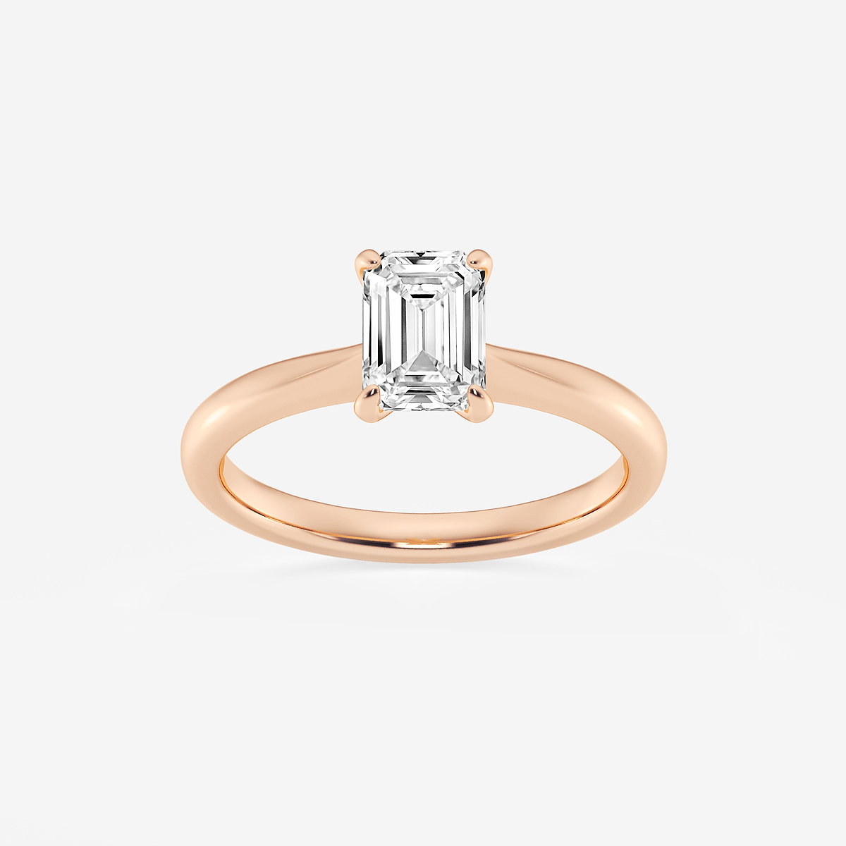 1 ctw Emerald Lab Grown Diamond Petite Solitaire Engagement Ring