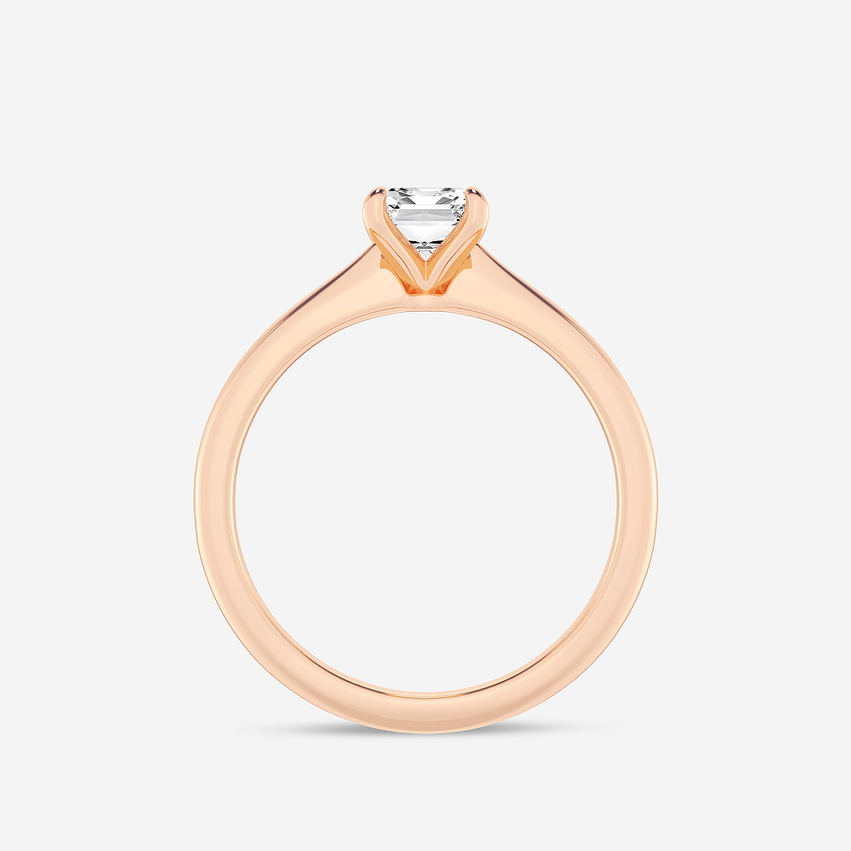 Additional Image 1 for  1 ctw Emerald Lab Grown Diamond Petite Solitaire Engagement Ring