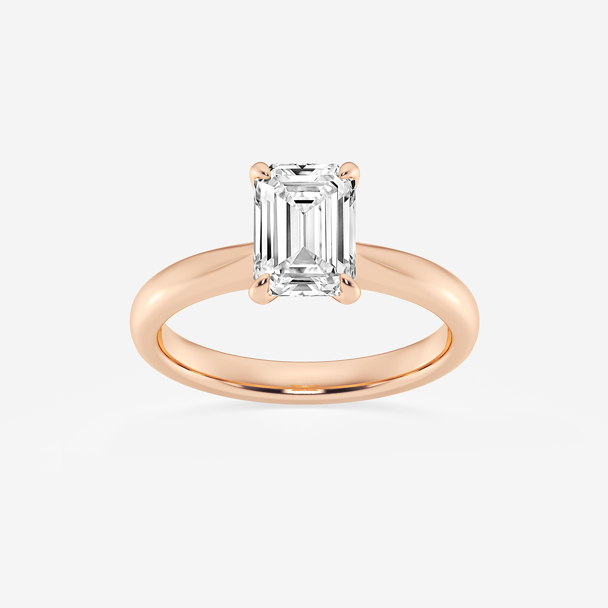 1 1/2 ctw Emerald Lab Grown Diamond Petite Solitaire Engagement Ring