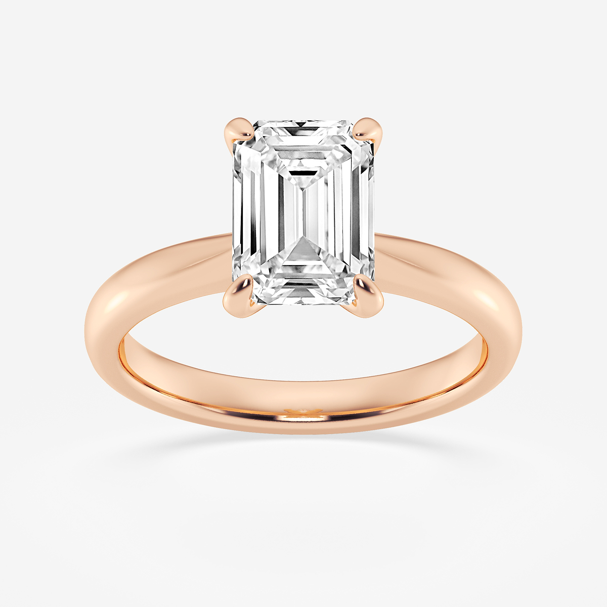 2 1/2 ctw Emerald Lab Grown Diamond Petite Solitaire Engagement Ring