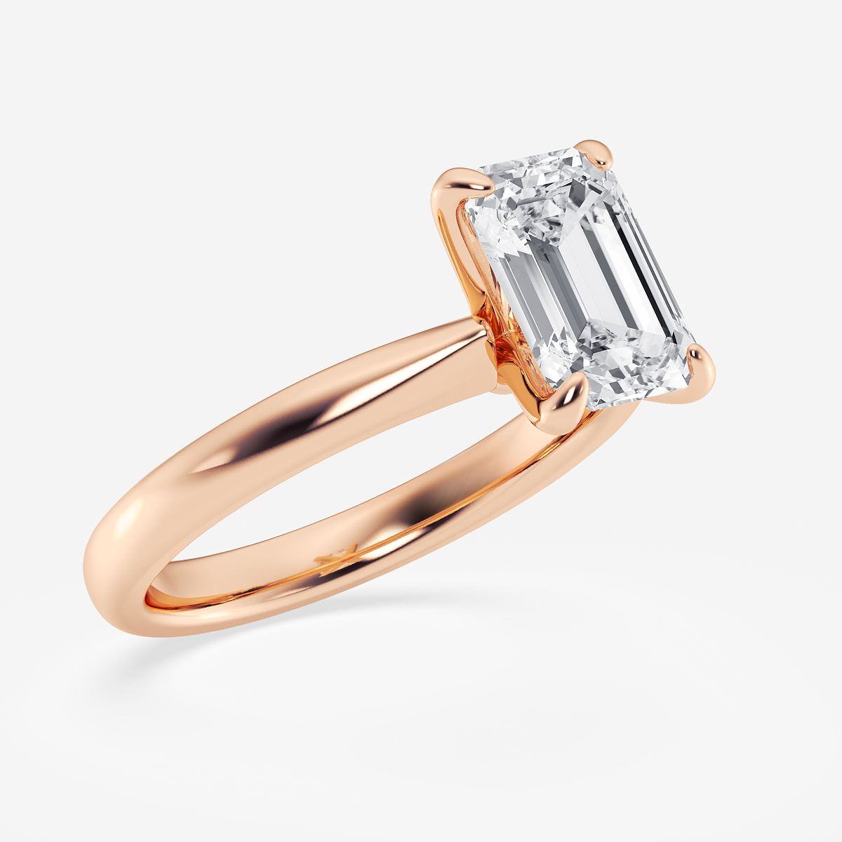 Additional Image 1 for  2 1/2 ctw Emerald Lab Grown Diamond Petite Solitaire Engagement Ring