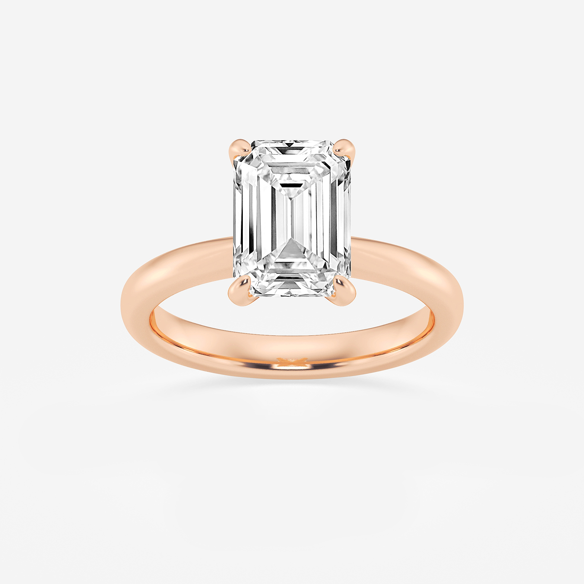 3 ctw Emerald Lab Grown Diamond Petite Solitaire Engagement Ring