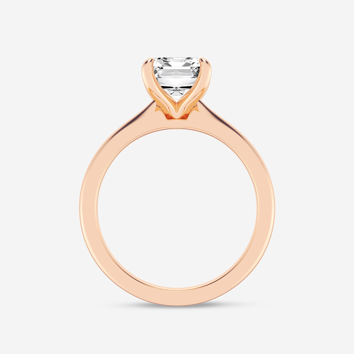 Additional Image 1 for  3 ctw Emerald Lab Grown Diamond Petite Solitaire Engagement Ring