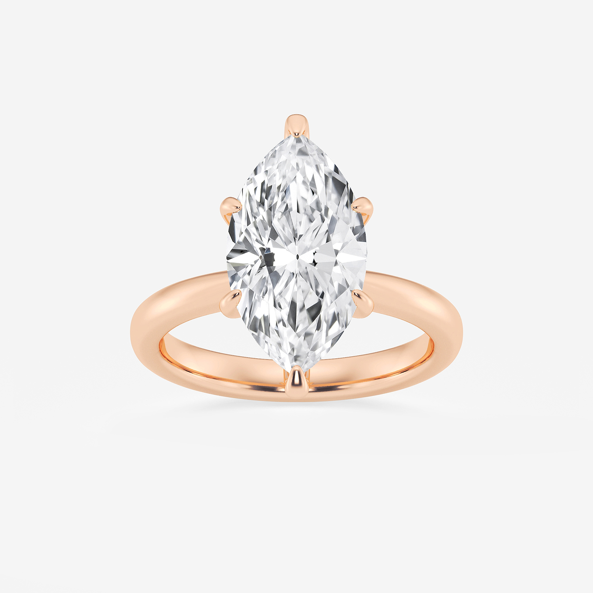 4 ctw Marquise Lab Grown Diamond Petite Solitaire Engagement Ring