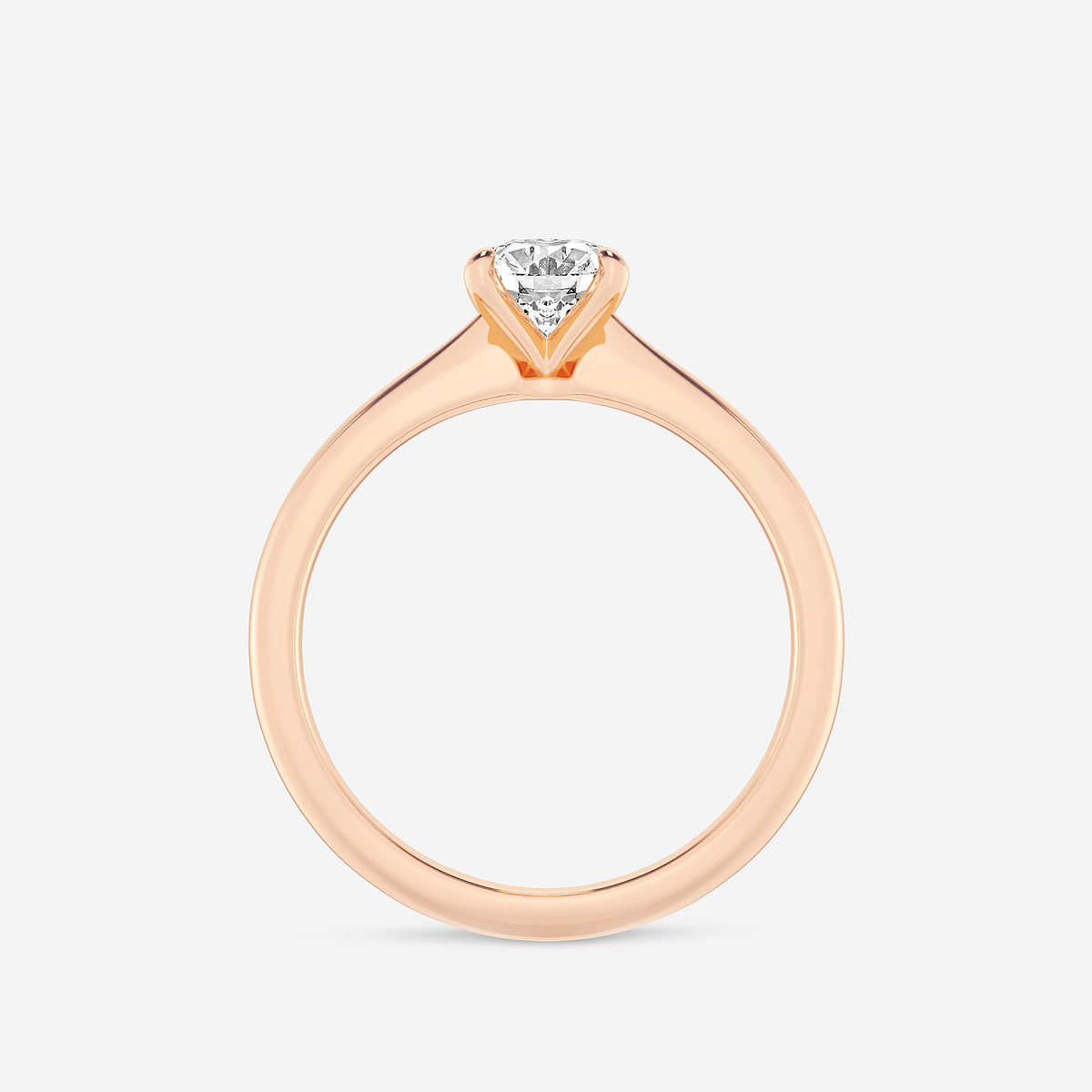 Additional Image 1 for  1 ctw Oval Lab Grown Diamond Petite Solitaire Engagement Ring