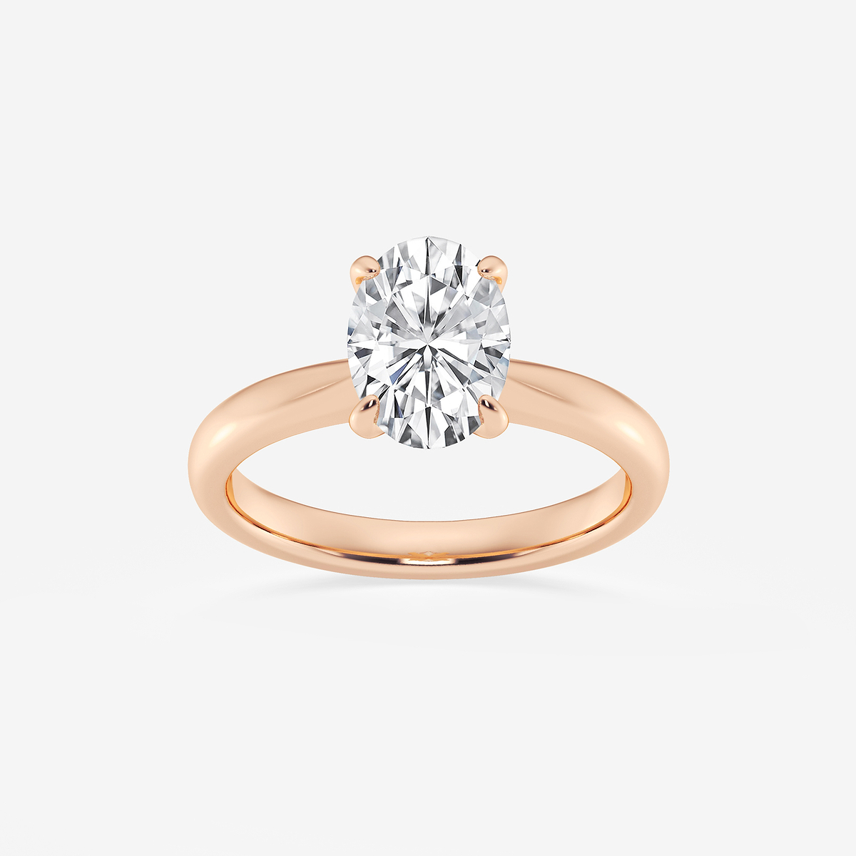 1 1/2 ctw Oval Lab Grown Diamond Petite Solitaire Engagement Ring