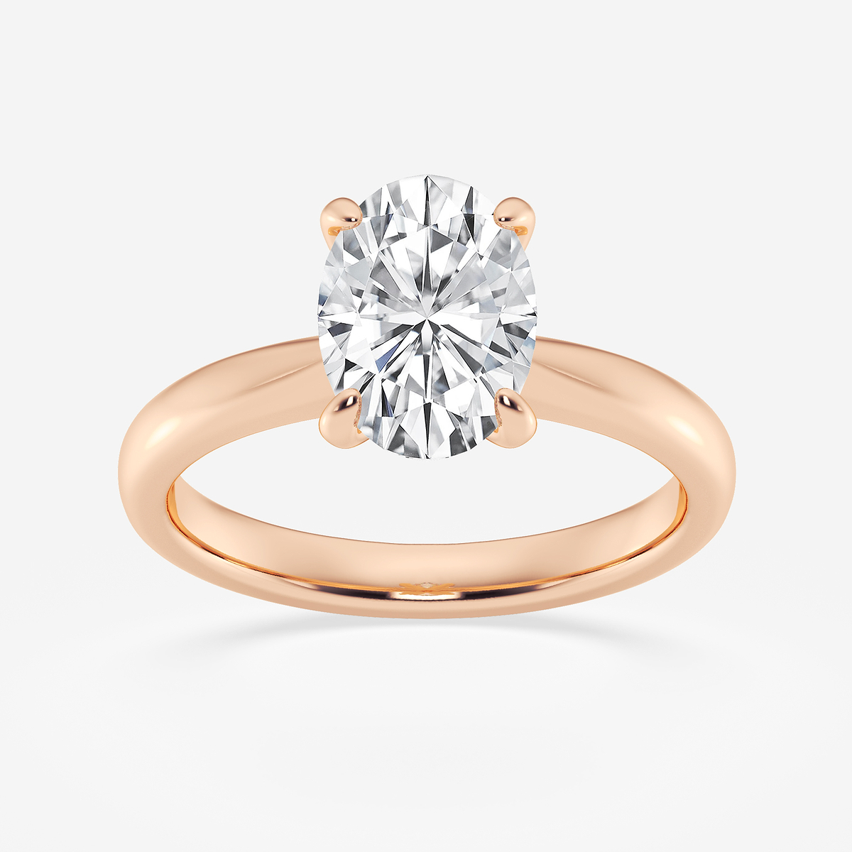 2 1/2 ctw Oval Lab Grown Diamond Petite Solitaire Engagement Ring