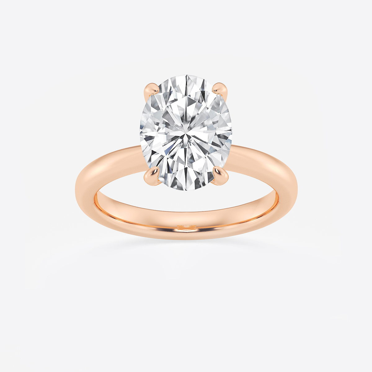 3 ctw Oval Lab Grown Diamond Petite Solitaire Engagement Ring