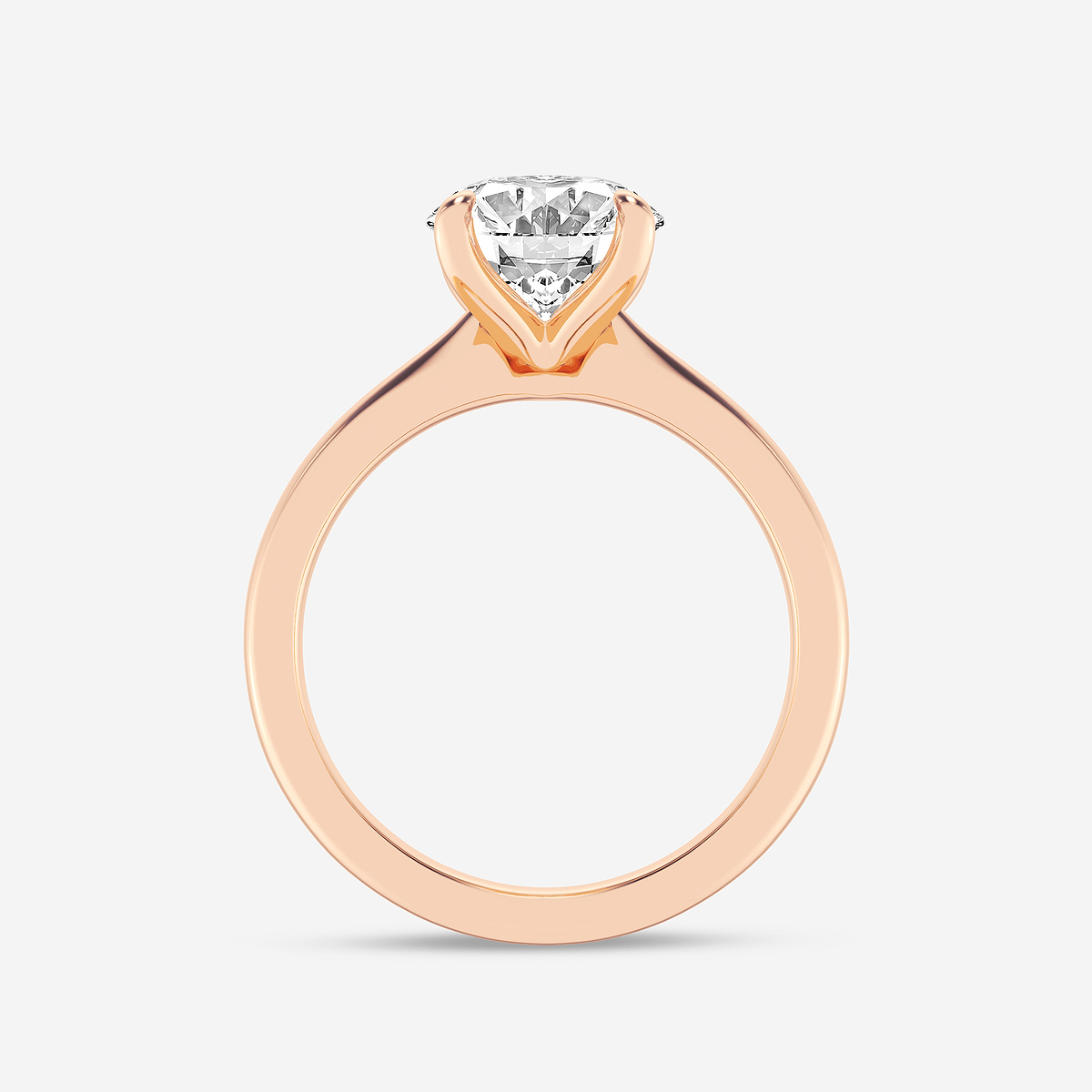 Additional Image 1 for  3 ctw Oval Lab Grown Diamond Petite Solitaire Engagement Ring