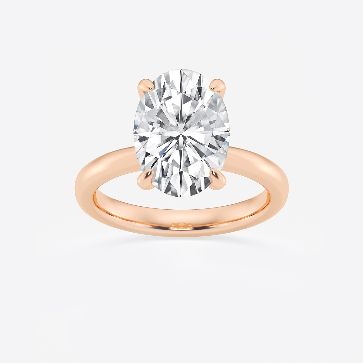 4 ctw Oval Lab Grown Diamond Petite Solitaire Engagement Ring