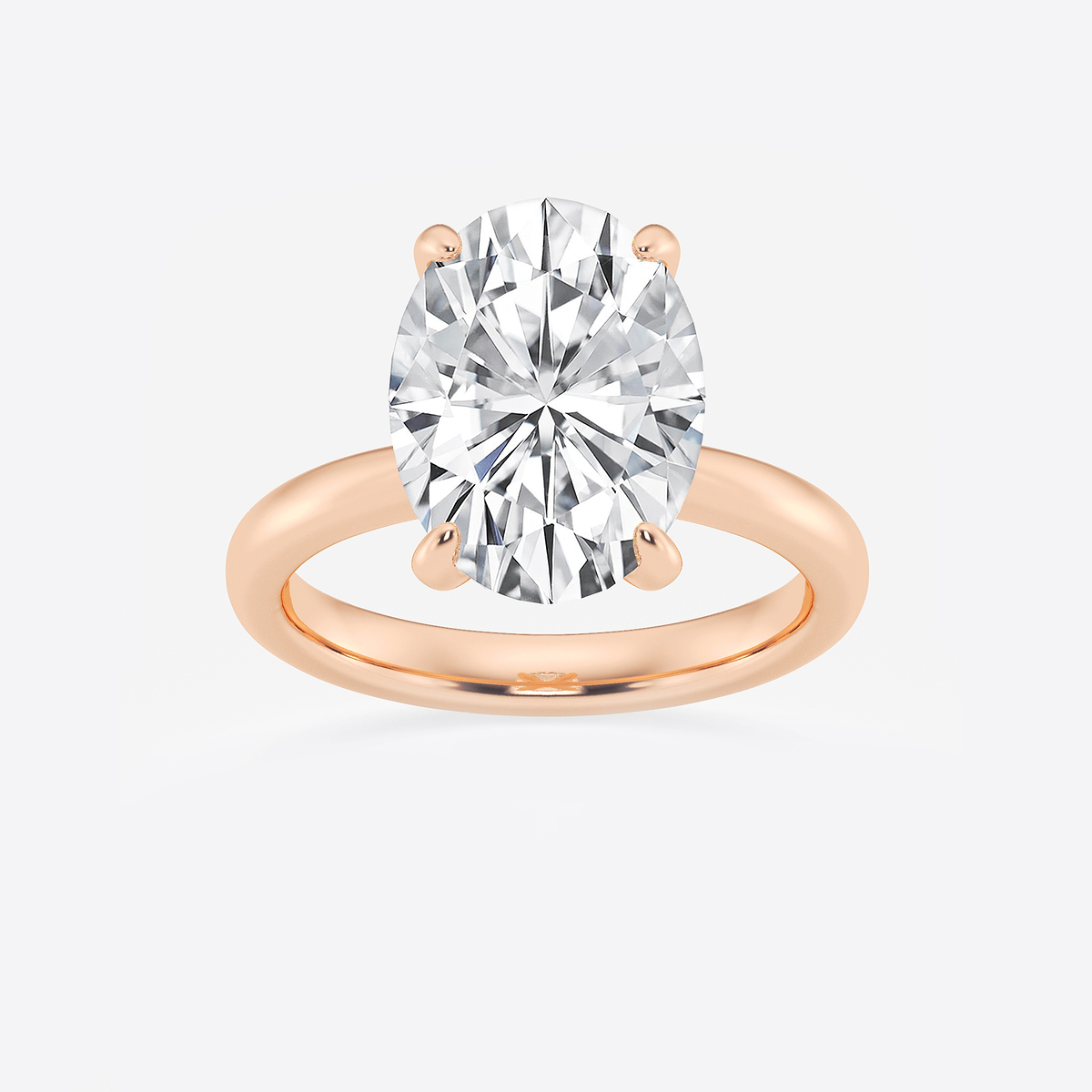 5 ctw Oval Lab Grown Diamond Petite Solitaire Engagement Ring