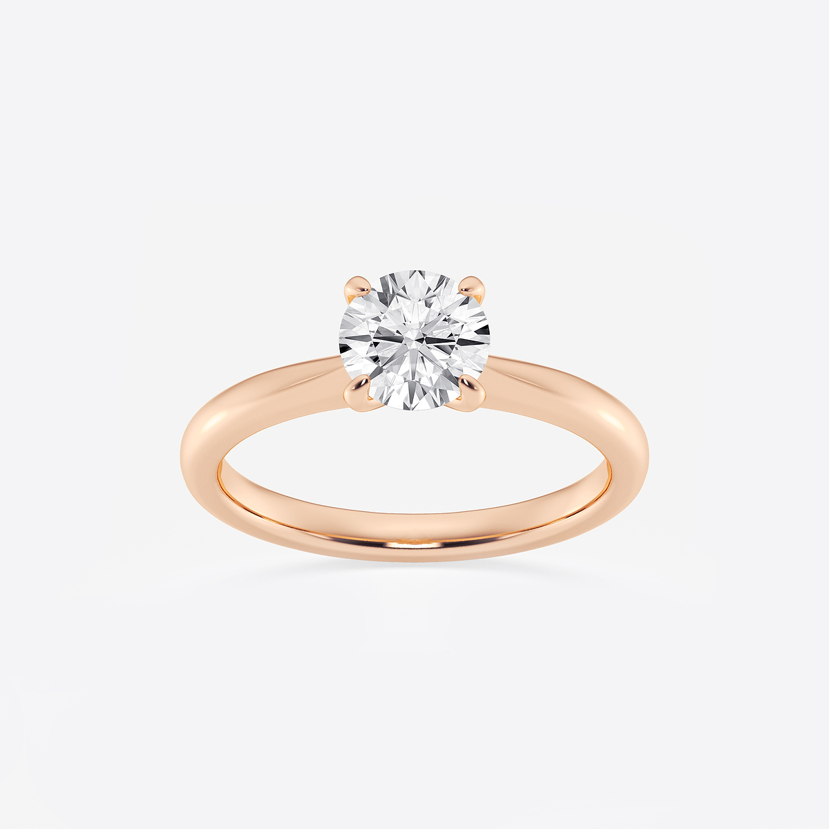 1 ctw Round Lab Grown Diamond Petite Solitaire Engagement Ring