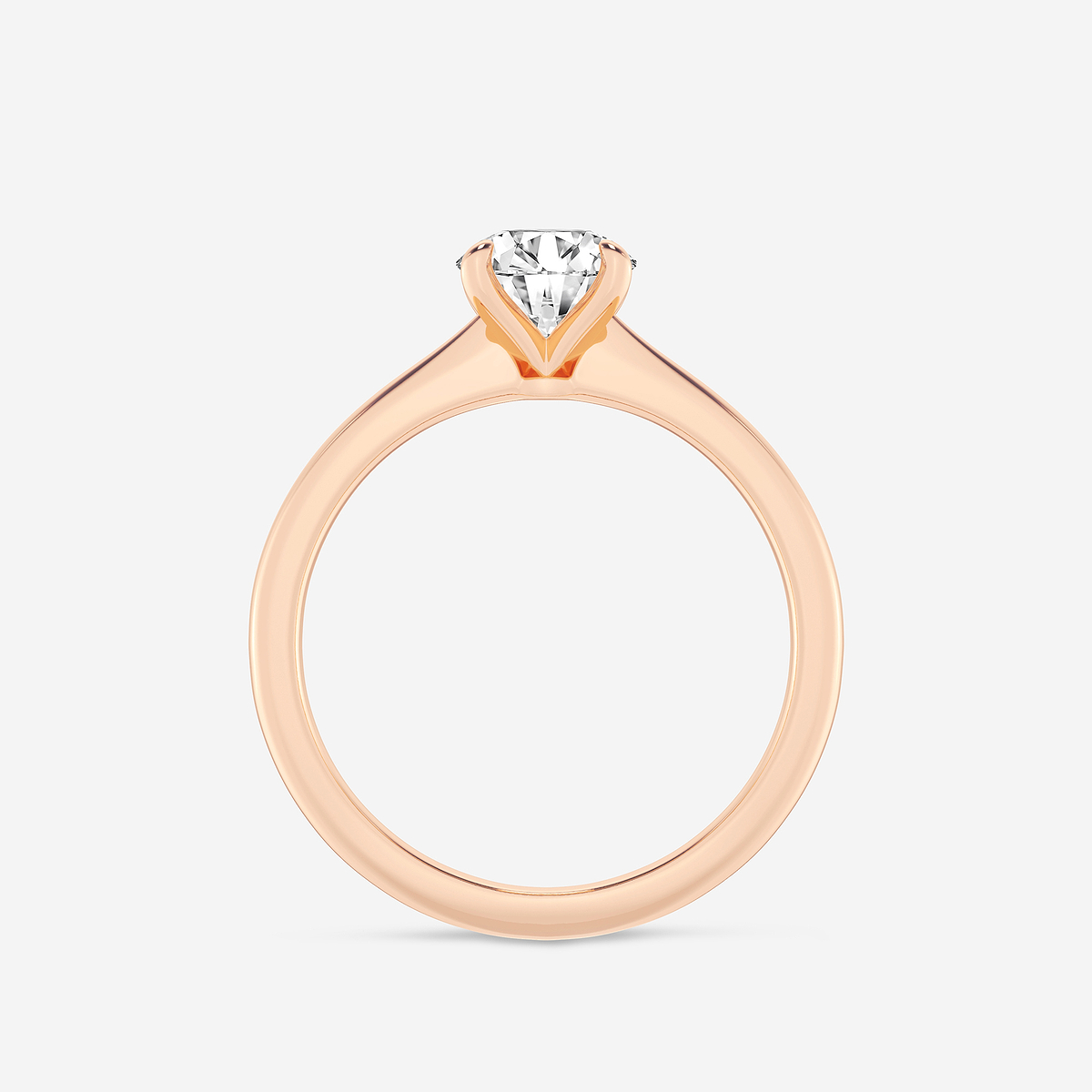 Additional Image 1 for  1 ctw Round Lab Grown Diamond Petite Solitaire Engagement Ring