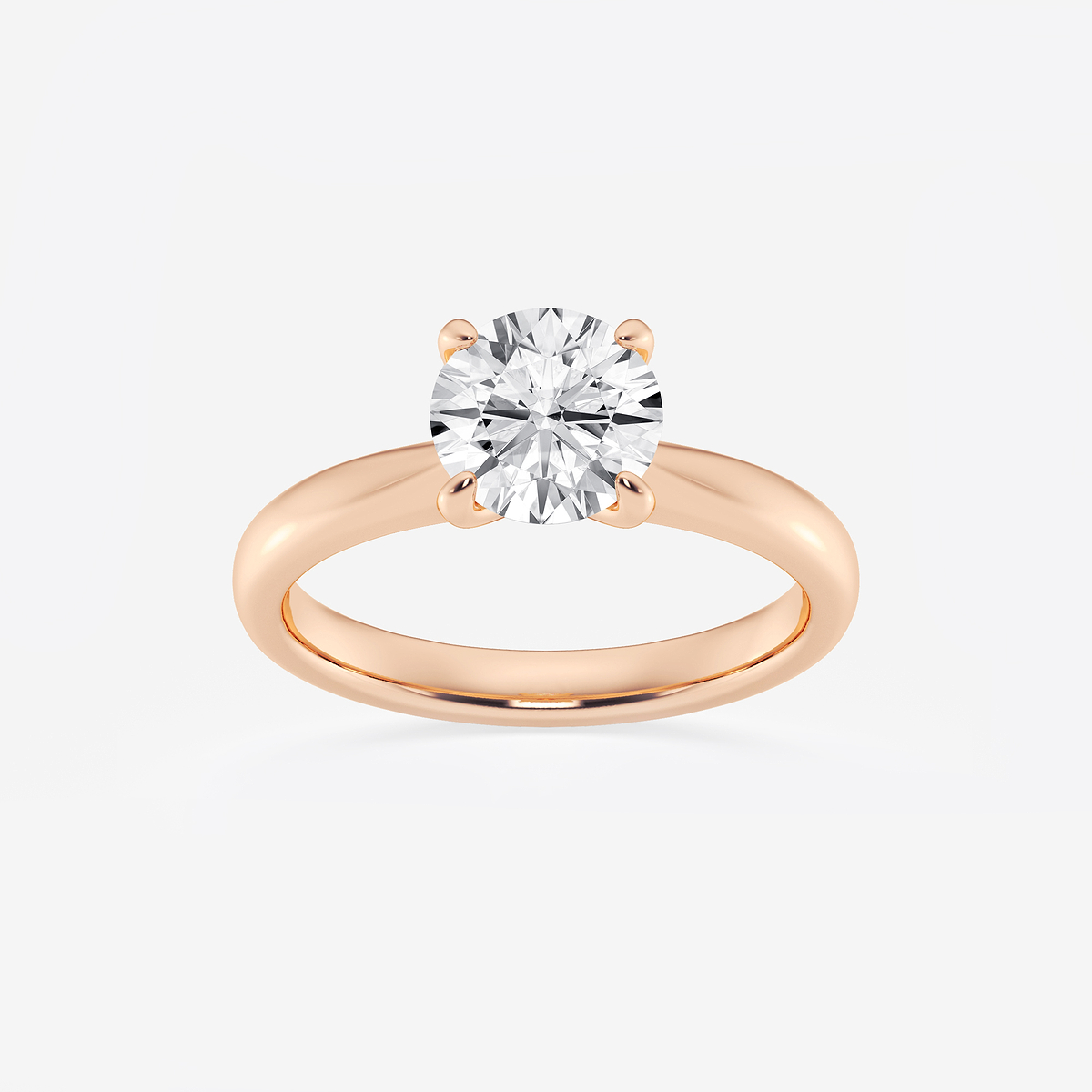 1 1/2 ctw Round Lab Grown Diamond Petite Solitaire Engagement Ring