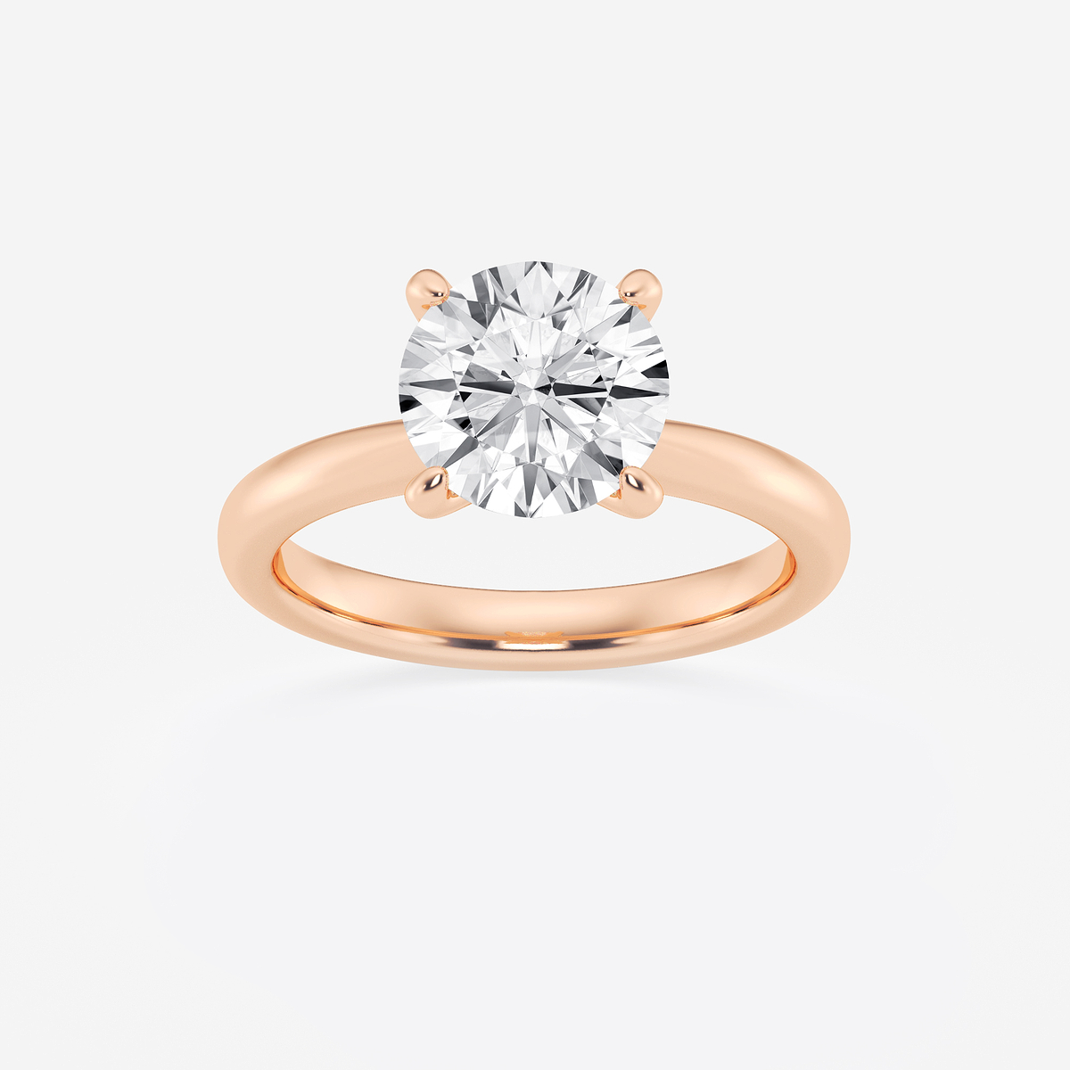 3 ctw Round Lab Grown Diamond Petite Solitaire Engagement Ring