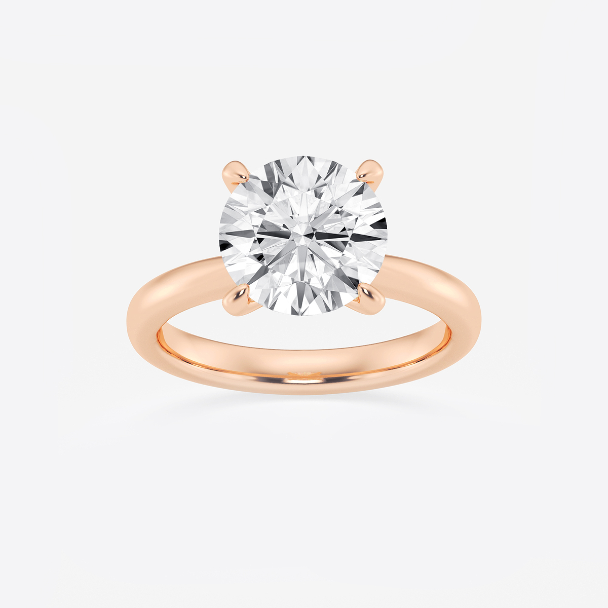 4 ctw Round Lab Grown Diamond Petite Solitaire Engagement Ring
