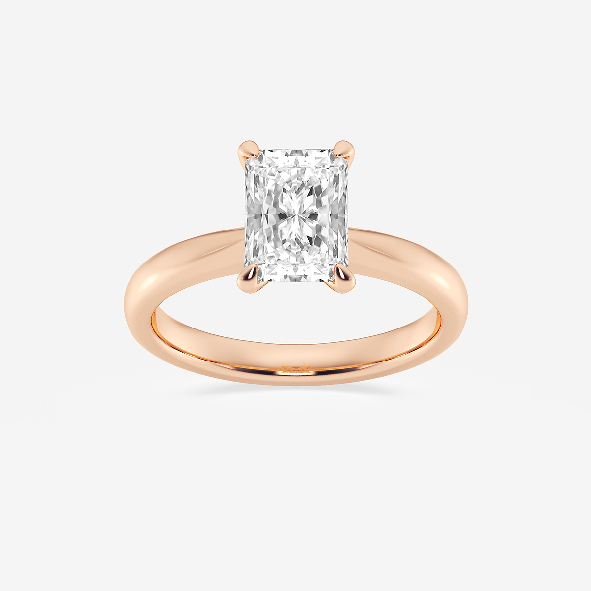 1 1/2 ctw Radiant Lab Grown Diamond Petite Solitaire Engagement Ring