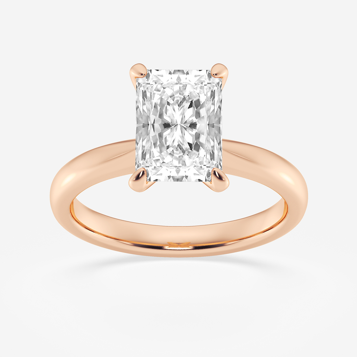 2 1/2 ctw Radiant Lab Grown Diamond Petite Solitaire Engagement Ring