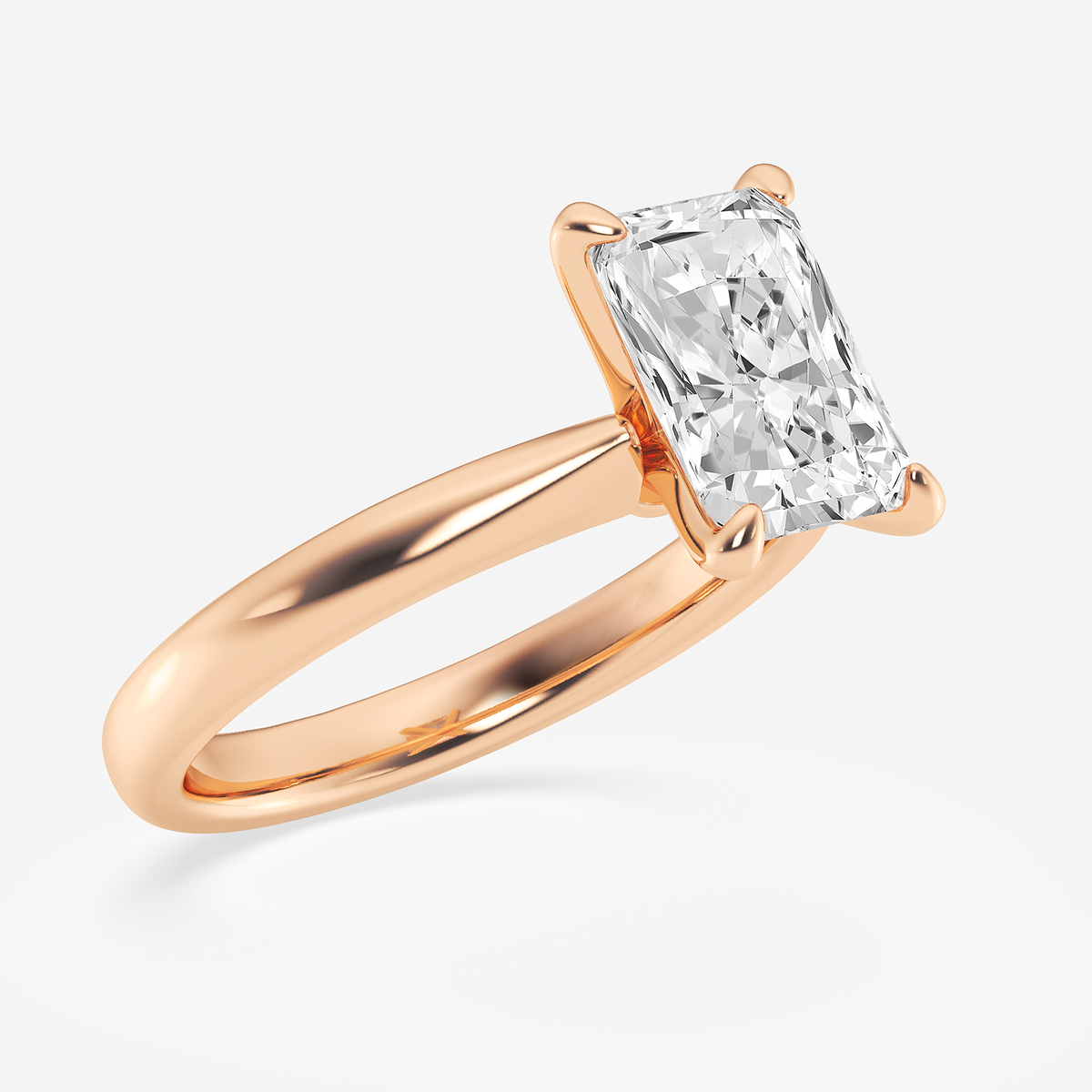 Additional Image 1 for  2 1/2 ctw Radiant Lab Grown Diamond Petite Solitaire Engagement Ring