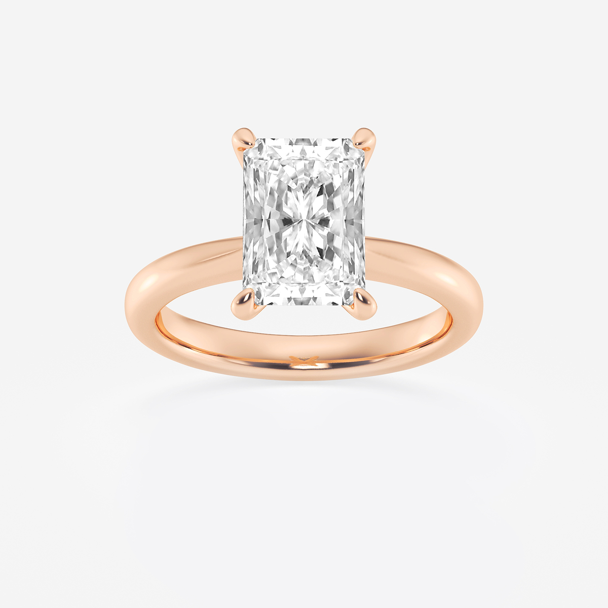 3 ctw Radiant Lab Grown Diamond Petite Solitaire Engagement Ring