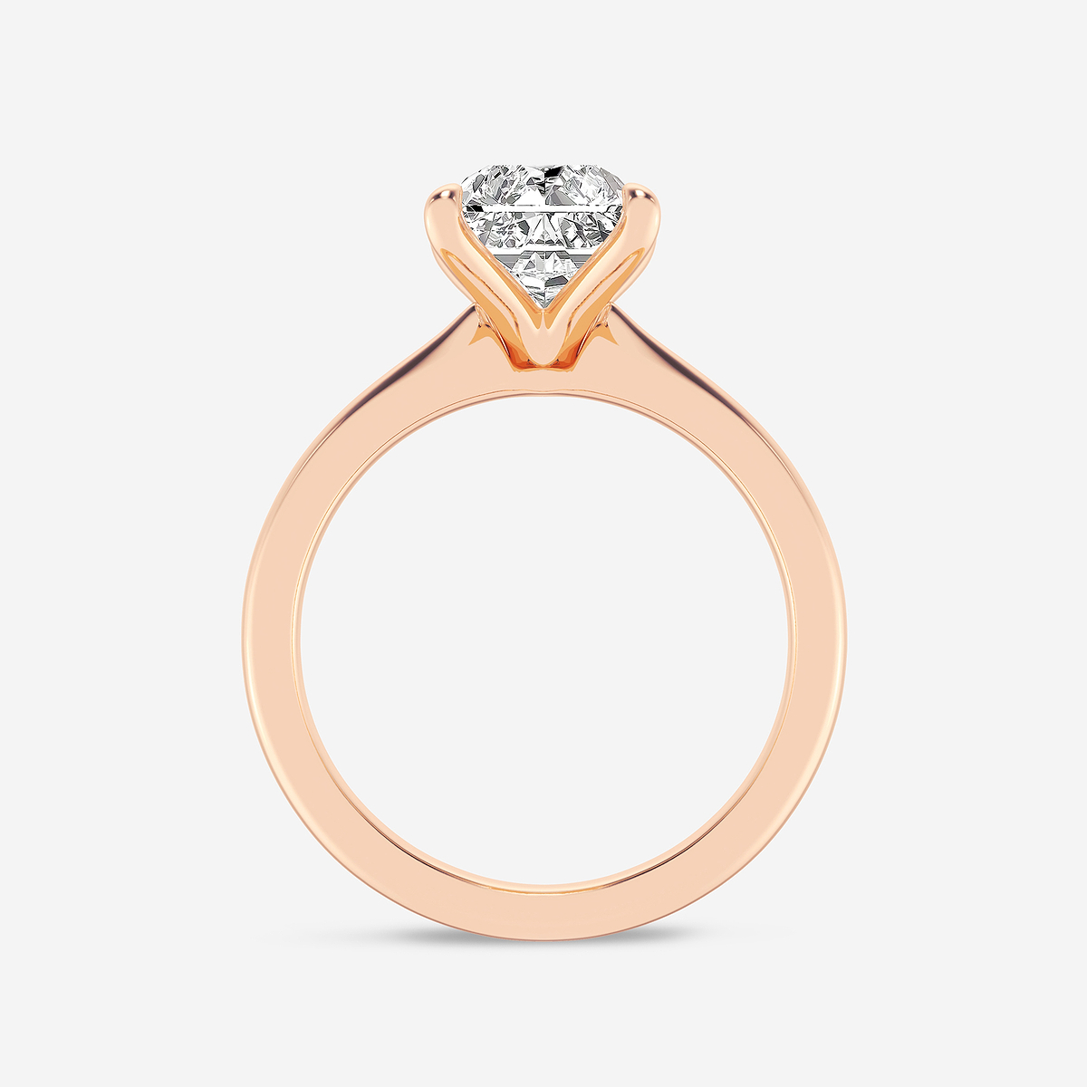 Additional Image 1 for  3 ctw Radiant Lab Grown Diamond Petite Solitaire Engagement Ring