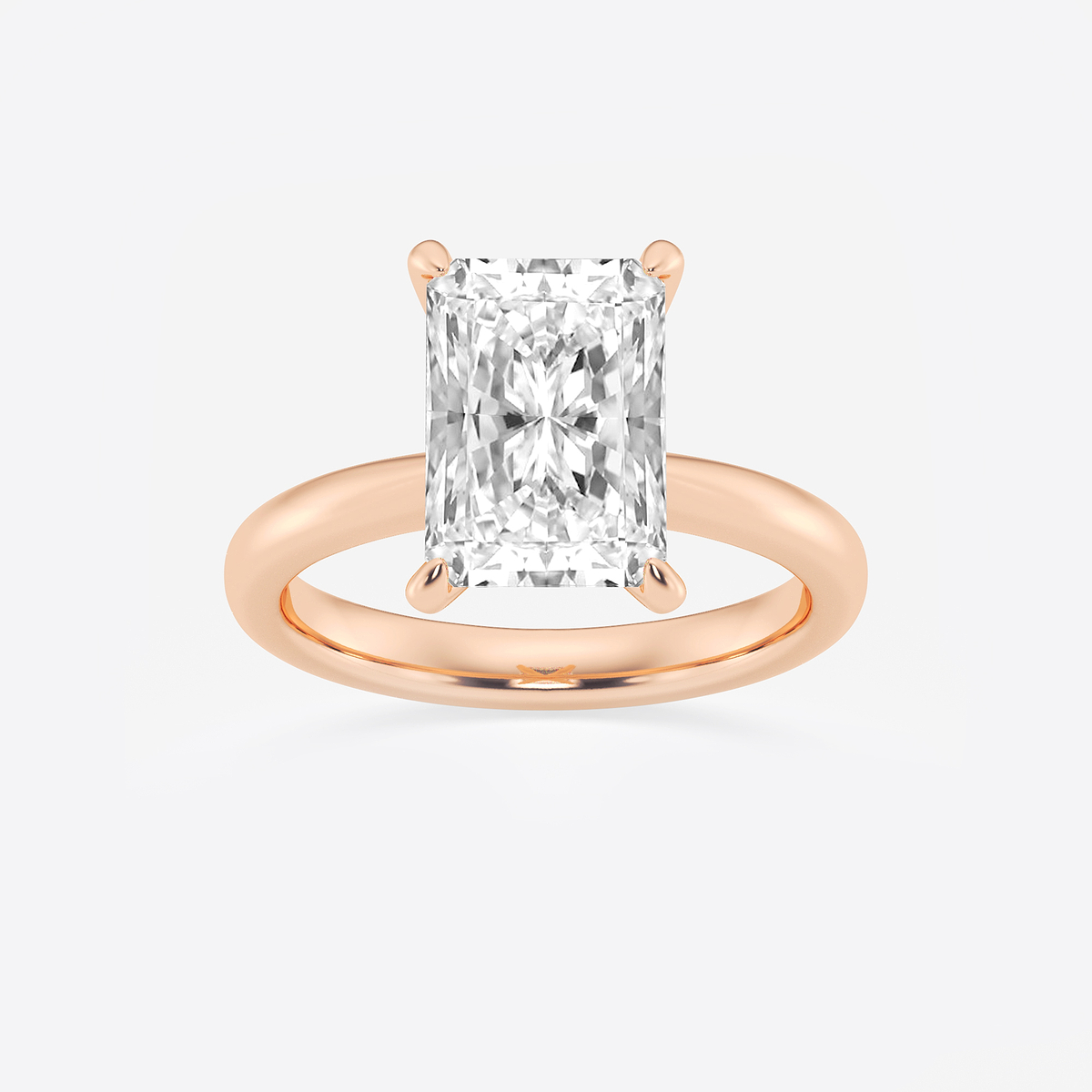 4 ctw Radiant Lab Grown Diamond Petite Solitaire Engagement Ring