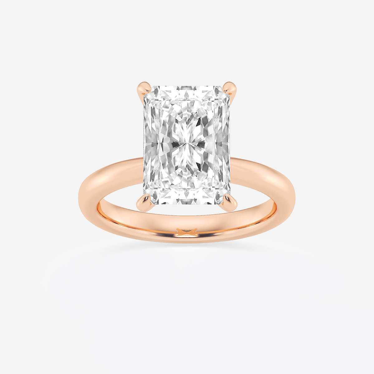 5 ctw Radiant Lab Grown Diamond Petite Solitaire Engagement Ring