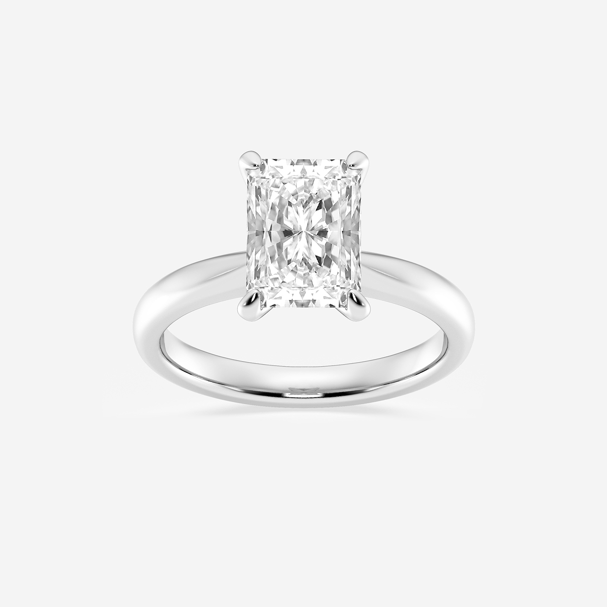 2 ctw Radiant Lab Grown Diamond Petite Solitaire Engagement Ring
