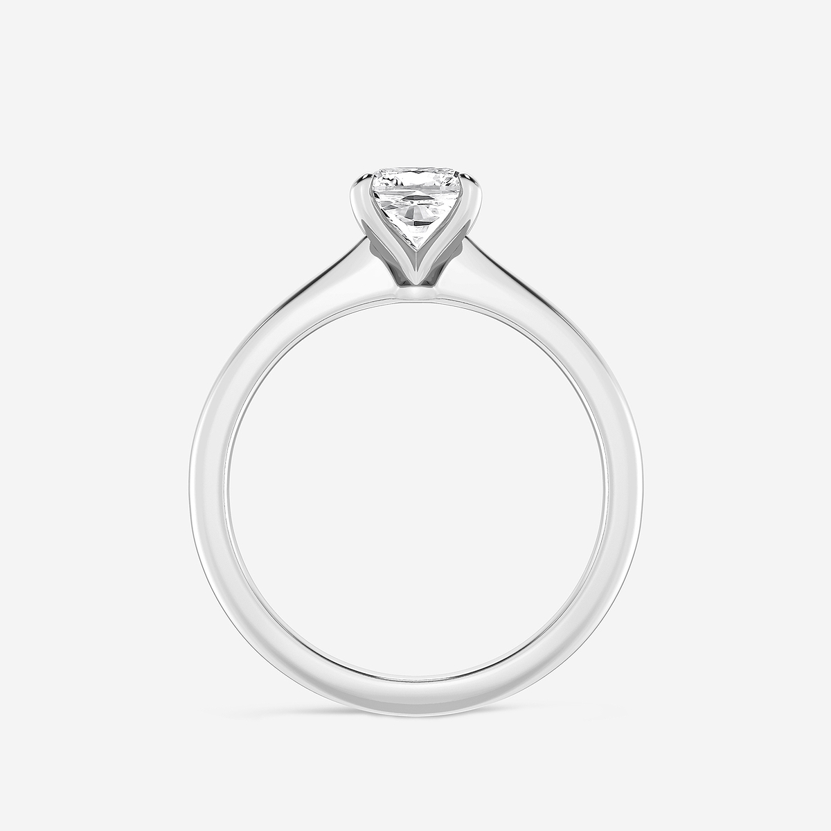 Additional Image 1 for  1 ctw Cushion Lab Grown Diamond Petite Solitaire Engagement Ring