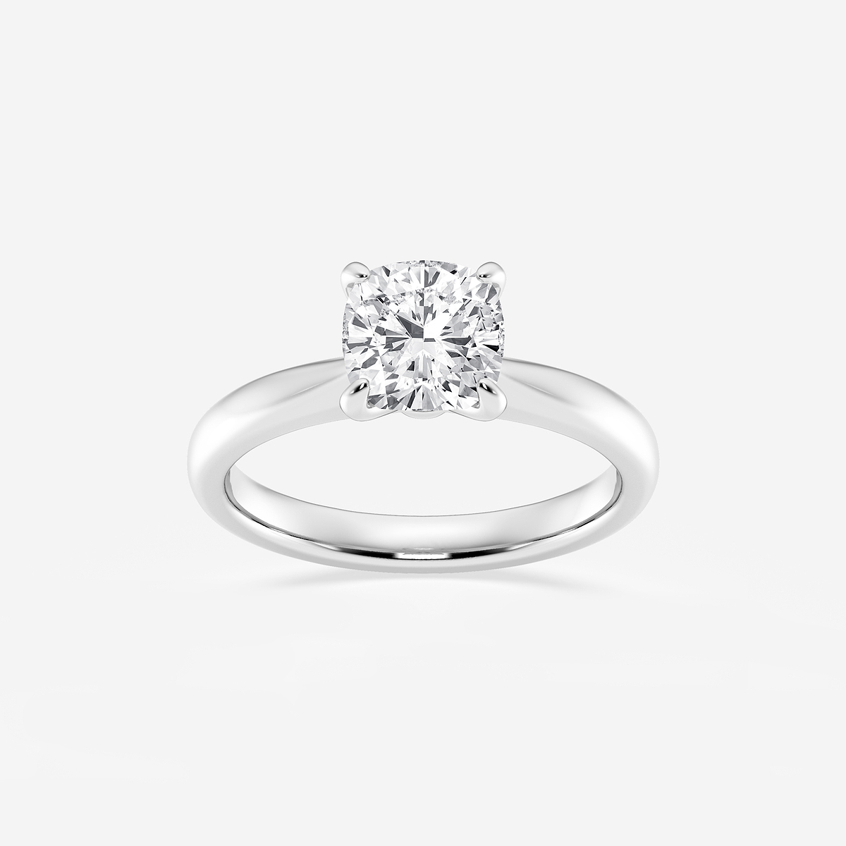 1 1/2 ctw Cushion Lab Grown Diamond Petite Solitaire Engagement Ring