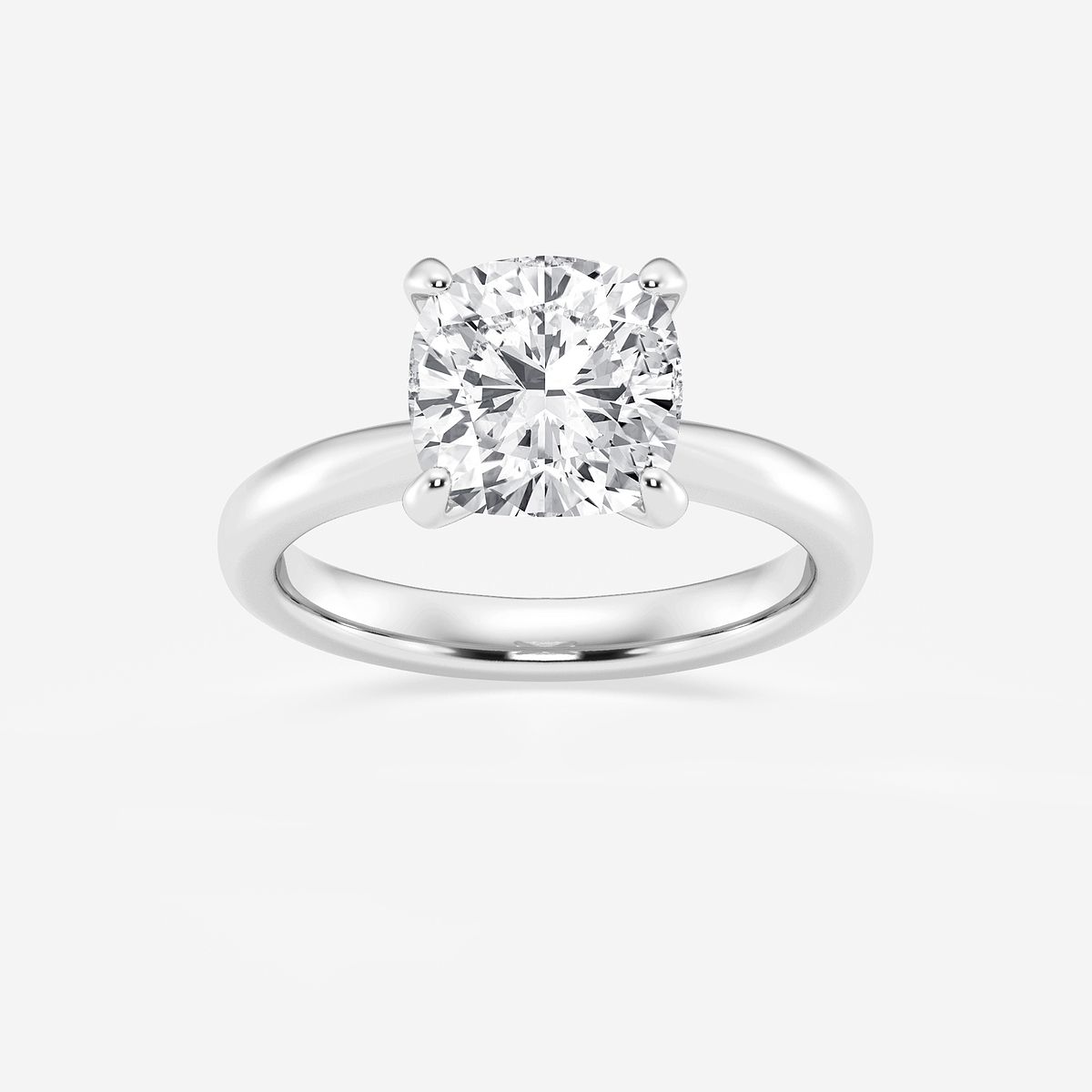 3 ctw Cushion Lab Grown Diamond Petite Solitaire Engagement Ring