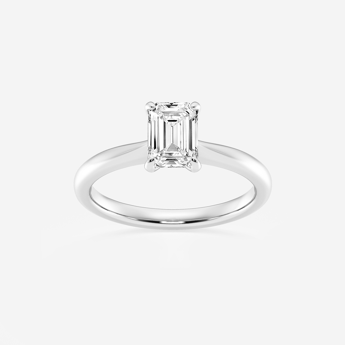 1 ctw Emerald Lab Grown Diamond Petite Solitaire Engagement Ring