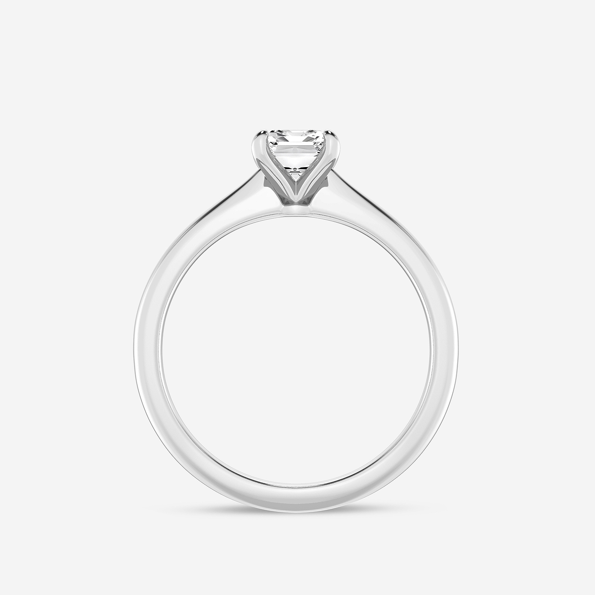 Additional Image 1 for  1 ctw Emerald Lab Grown Diamond Petite Solitaire Engagement Ring